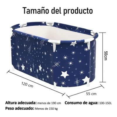 Imagen 2 del producto Bañera Plegable Adultos Niños 120x55CM Spa Portatil