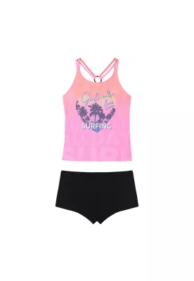 Traje de Baño Niña Teens Tankini UV50 Hot Pant H2O Wear Rosa