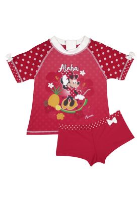 Traje de Baño Bebe Niña Set UV 30 Disney Minnie Rojo Amaranto