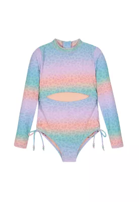 Traje de Baño Niña M/Larga Cut Out UV50 H2O Wear Multicolor