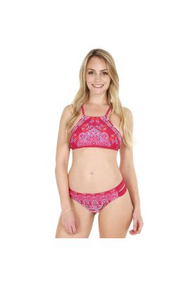 Traje de Baño Bikini High Neck para Mujer Burdeo