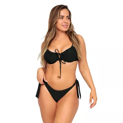 Traje de Baño Mujer BIkini Amarras EMILIA Negro H2O Wear