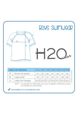 Imagen 2 del producto Traje de Baño Niño Polera UV50 + Manga Corta H2O Wear