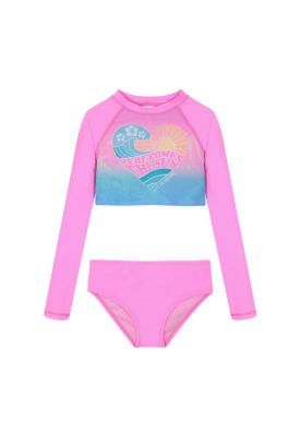 Traje de Baño Niña Tankini Crop Top UV50 H2O Wear Fucsia