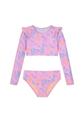 Traje de Baño Niña Tankini Crop Top UV50 H2O Wear Rosado