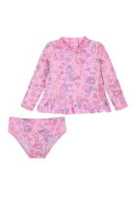 Traje de Baño Bebe Niña Set UV50 M/Larga H2O Wear Rosado