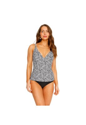 Traje de Baño Tankini Top Halter para Mujer Negro