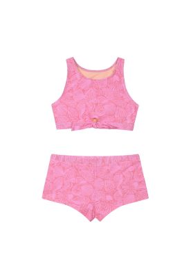 Traje de Baño NiñaTeens Tankini UV50 Crop Top H2O Wear Rosa