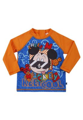 Polera Bebe Niño UV 50 Manga Larga Disney Mickey Naranjo