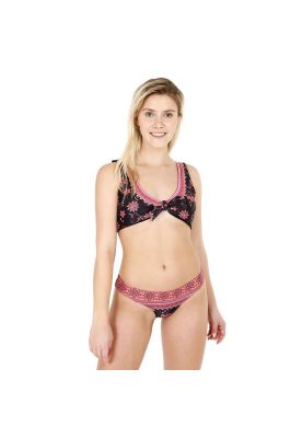 Traje de Baño Top Camiseta para Mujer Negro