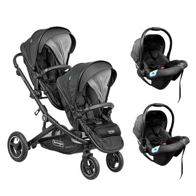 Coche Travel System Doble Dueto Bebeglo RS-13320-2 Negro