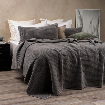 Imagen 2 del producto Cubrecama Algodón Velvet Salzweg Grafito 2 Plazas