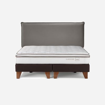 Cama Classique+ King + Respaldo Maurice Grafito
