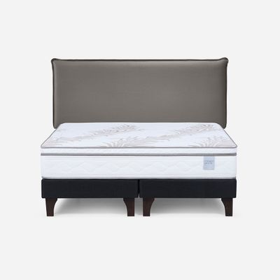 Cama Europea Neo Plus King 180x200 cm+Respaldo Maurice Café