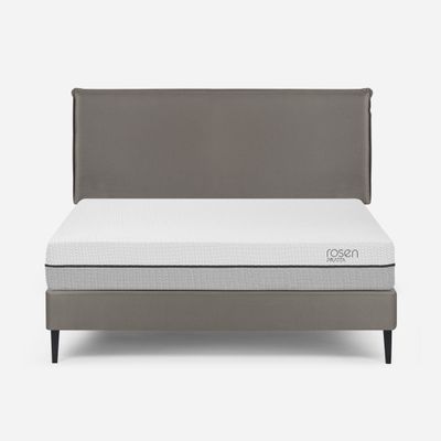 Cama Europea Pratta 2 Plazas Pata Acero BN +Respaldo Maurice