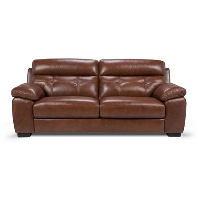 Sofá Rosen Flaminio 3 Cuerpos Cuero Caramelo