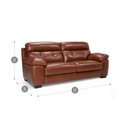 Imagen 2 del producto Sofá Rosen Flaminio 3 Cuerpos Cuero Caramelo