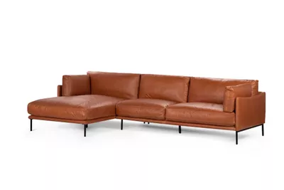 Sofá Seccional Rosen Thamova Izquierdo Cuero Zapallo