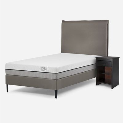 Imagen 2 del producto Cama Europea Pratta 1,5 Plazas Pata Acero + Muebles Maurice