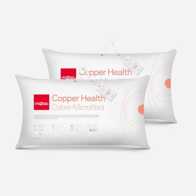 Set 2 Almohada Microfibra Copper Health 50x90 cm King