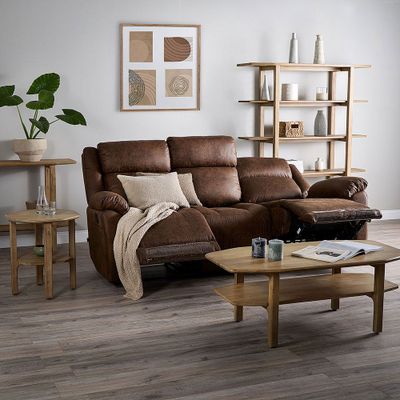 Imagen 2 del producto Sofá Reclinable Ascott 3 Cuerpos Manual Cuero PU Chocolate