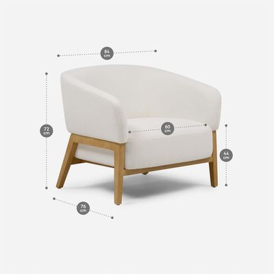 Imagen 2 del producto Poltrona Bolton Tela Blanco