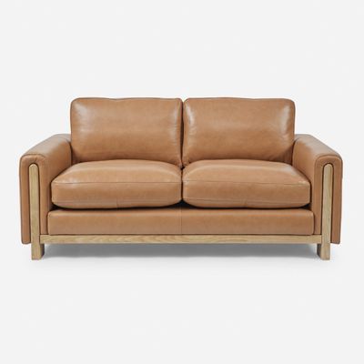 Sofá Rosen Berna 3 Cuerpos Cuero Miel