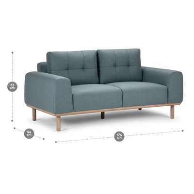Imagen 2 del producto Sofá Rosen Biada 2 Cuerpos Tela Azul