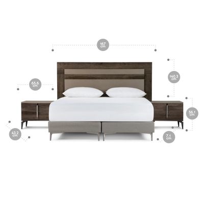 Imagen 2 del producto Set Respaldo 2 Plazas + Veladores Rosen Matera