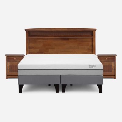 Cama Pratta 2 Plazas Pata Madera Base D. + Muebles Veneto