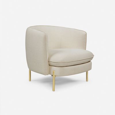 Poltrona Rosen Linz Tela Marfil