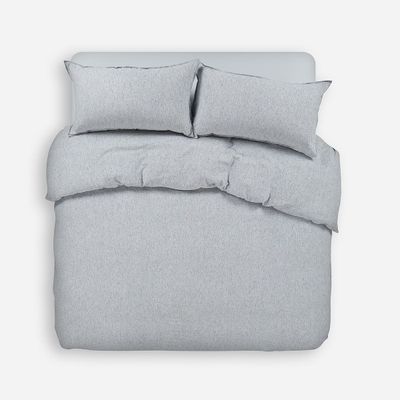 Funda Plumón Froens Lino-Algodón Rayas Gris 2 Plazas