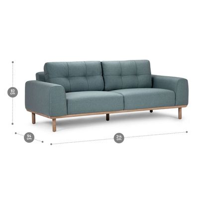 Imagen 2 del producto Sofá Rosen Biada 3 Cuerpos Tela Azul