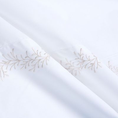 Imagen 2 del producto Sábana Rosen 220 Hilos Bordada Floral Blanca 1,5 Plazas