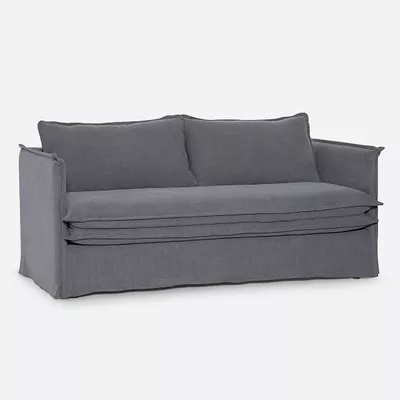 Sofá Rosen Rona 3 Cuerpos Tela Grafito