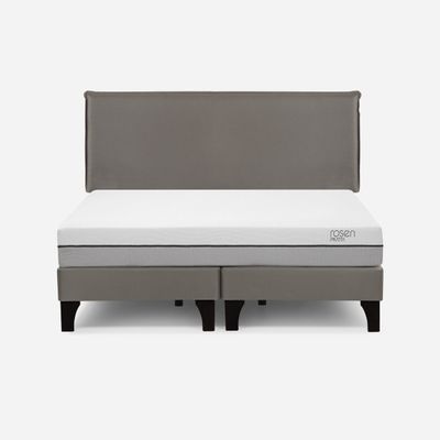 Cama Europea Pratta King Pata Madera BD + Respaldo Maurice