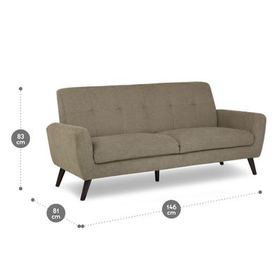 Imagen 2 del producto Sofá Rosen Adele 3 Cuerpos Tela Taupe