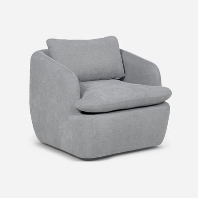 Imagen 1 del producto Poltrona Giratoria Rosen Newton Tela Gris Plata