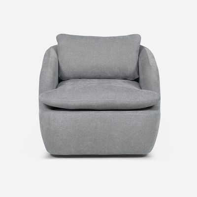 Imagen 2 del producto Poltrona Giratoria Rosen Newton Tela Gris Plata