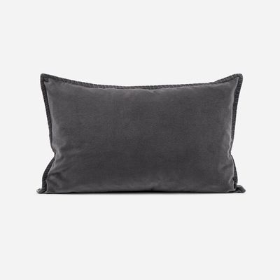 Funda de Cojín Velvet Stripes 60 x 40 cm Grafito