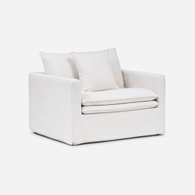 Sillón Gabon 1 Cuerpo Tela Marfil