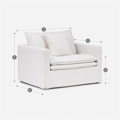 Imagen 2 del producto Sillón Gabon 1 Cuerpo Tela Marfil