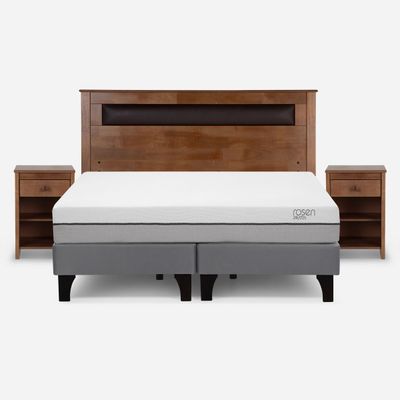 Cama Europea Pratta King Pata Madera Base D.+Muebles Ferrara