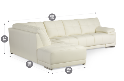 Imagen 2 del producto Sofá Seccional Rosen 6974 Izquierdo Cuero Blanco