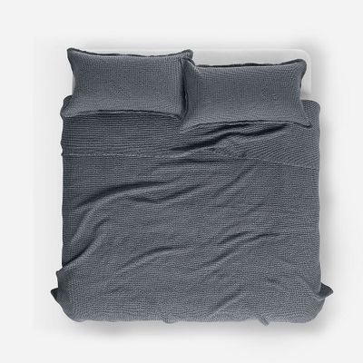 Colcha Algodón Textura Favo Grafito King