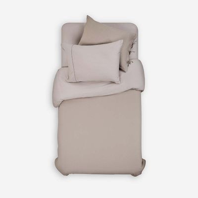 Imagen 2 del producto Set Funda de Plumón + Sábana Inferior Pure Topo 1.5 Plazas