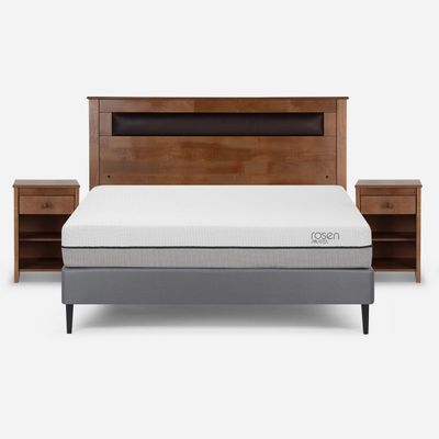 Cama Europea Pratta 2 Plazas Pata Acero BN + Muebles Ferrara