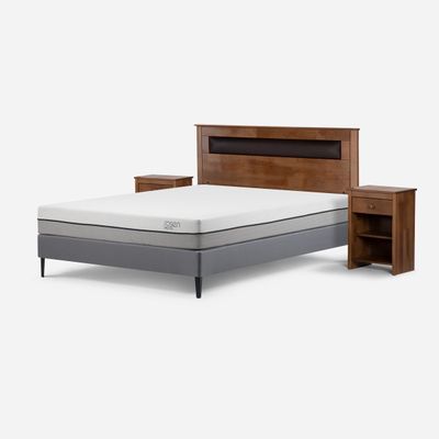 Imagen 2 del producto Cama Europea Pratta 2 Plazas Pata Acero BN + Muebles Ferrara