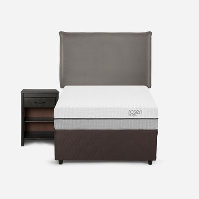 Imagen 2 del producto Diván Cama Pratta 1,5 Plazas + Muebles Maurice Gris