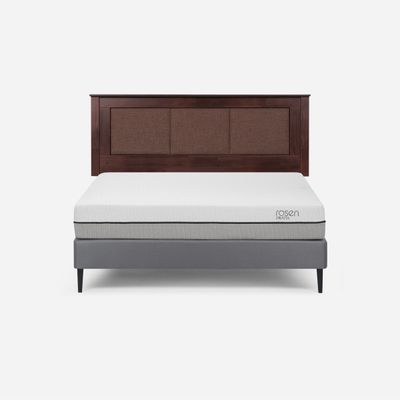 Cama Europea Pratta 2 Plazas Pata Acero BN + Respaldo Rachel